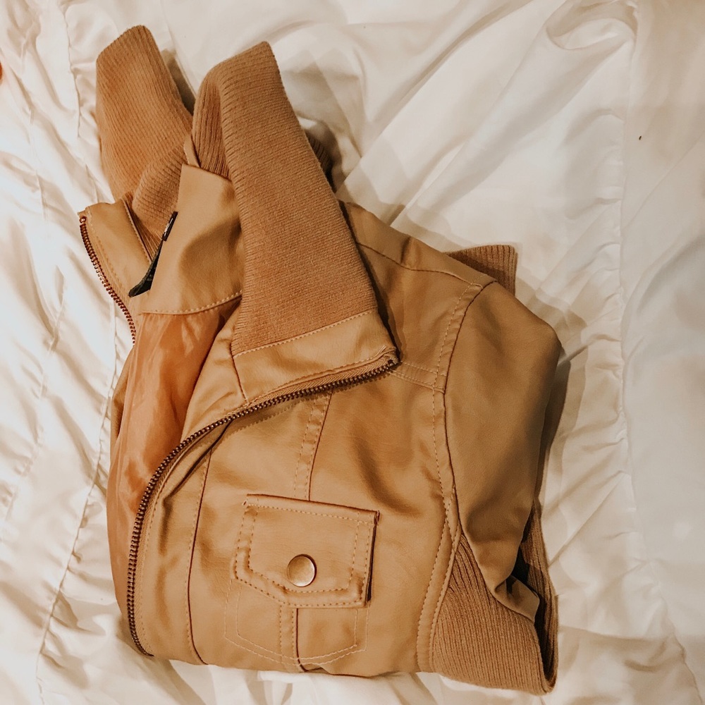 Tan leather jacket